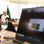 Wakil Gubernur (Wagub) Sumatera Utara (Sumut) Musa Rajekshah mengikuti acara Bulan Fintech Nasional 2021 "Goverment Callaboration: Taking The Leap In Digital Era" yang diselenggarakan melalui zoom meeting, Selasa (7/12), dari Rumah Dinas Wagub, Jalan Teuku Daud, Medan