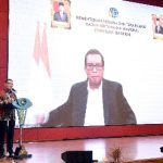 Pj Sekdaprov Sumut Afifi Lubis membuka Rapat Kerja Daerah (Rakerda) Tahun 2021 Badan Pertanahan Nasional (BPN) Kantor Wilayah (Kanwil) Sumut yang diselenggarakan di Hotel Adimulia, Jalan Diponegoro, Medan, Kamis (9/12/2021).