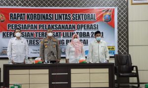 Kapolres Serdang Bedagai AKBP Dr Ali Machfud S.IK, M.IK memimpin rapat koordinasi Lintas Sektoral persiapan pelaksanaan Operasi Kepolisian Terpusat Lilin Toba - 2021, Rabu (8/12/2021)