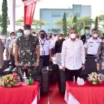 Gubernur Sumatera Utara (Sumut) Edy Rahmayadi didampingi Ketua Tim Penggerak Pemberdayaan dan Kesejahteraan Keluarga (TP PKK) Provinsi Sumut, Nawal Lubis meresmikan Gedung Very Important Person (VIP) Bandar Udara Internasional Kualanamu di Komplek PT. Angkasa Pura II Bandar Udara Internasional Kualanamu, Jalan Bandara Kuala Namu, Desa Kuala Namu, Kecamatan Beringin, Kabupaten Deliserdang, Senin (27/12/2021).