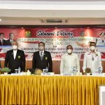 Gubernur Sumatera Utara (Sumut) Edy Rahmayadi bersama Ketua Pengurus Besar (PB) Persatuan Bulutangkis Seluruh Indonesia (PBSI) Agung Firman Sampurna meninjau Gedung Olahraga PBSI Sumut Jalan Kenanga Baru, Kecamatan Percut Sei Tuan, Kabupaten Deliserdang, Selasa (11/1/2022