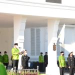 Bupati Sergai Darma Wijaya memberikan sambutan dalam upacara Hari Jadi Kabupaten Serdang Bedagai ke-18 di halaman Kantor Bupati yang baru.(Photo : AR.Manik/Mitanews.co.id )