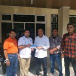 Pengurus PWI Kabupaten Padang Lawas Utara foto bersama ketua PWI Sumut H. Farianda Putra Sinik SE di Gedung PWI Sumut Parada Harahap, Selasa (11/1/2022)