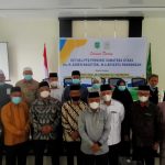 Plt.Bupati Palas drg.H.Ahmad Zarnawi Pasaribu , MM.MSi didampingi Sekdakab Palas Arpan Nasution S.Sos Foto bersama dengan Ketua LPTQ Provsu Drs.H.Asren Nasution M.A usai acara Kunker di Aula Kemenag Palas.
