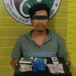Mame menjalani pemeriksaan di ruang Sat Resnarkoba Polres Padangsidimpuan usai kedapatan memiliki narkoba.