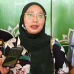 Nita Yulida Marpaung pedagang eks Pekan Lelo memberikan keterangan usai bertemu Bupati Sergai.