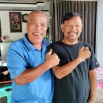 Ketua DPD NasDem Kabupaten Sergai Drs Joni Walker Manik MM (kiri) bersilaturahmi ke DPD NasDem Kabupaten Samosir yang diwakili Ketua Fraksi NasDem Kabupaten Samosir, Polma Gurning.