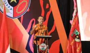 Wakil Gubernur (Wagub) Sumut Musa Rajekshah membuka Musyawarah Wilayah (Muswil) XIV PP Sumut Tahun 2022 bersama Ketua Umum Majelis Pimpinan Nasional (MPN) PP Japto Soelistyo Soerjosoemarno didampingi Ketua MPW PP Sumut Kodrat Shah, Ketua Panitia Muswil XIV PP Sumut M Rahmaddian Shah di Hotel Santika Dyandra, Jumat (4/2) malam