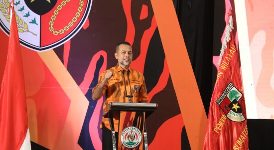 Wakil Gubernur (Wagub) Sumut Musa Rajekshah membuka Musyawarah Wilayah (Muswil) XIV PP Sumut Tahun 2022 bersama Ketua Umum Majelis Pimpinan Nasional (MPN) PP Japto Soelistyo Soerjosoemarno didampingi Ketua MPW PP Sumut Kodrat Shah, Ketua Panitia Muswil XIV PP Sumut M Rahmaddian Shah di Hotel Santika Dyandra, Jumat (4/2) malam