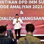 Gubernur Sumatera Utara (Sumut) Edy Rahmayadi menghadiri acara pelantikan Ikatan Mahasiswa Muhammadiyah (IMM) Provinsi Sumut (2021-2023) di Ballroom Hotel Grand Mercure, Jalan H.M Yamin Medan, Jumat (11/2/2022).