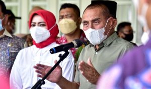 Gubernur Sumatera Utara (Sumut) Edy Rahmayadi melaksanakan silaturahmi dengan para Tokoh Adat, Tokoh Agama dan Tokoh Budaya dalam rangka penyuluhan tatanan kehidupan baru Covid 19 di Aula Tengku Rizal Nurdin, Rumah Dinas Gubernur Sumut, Jalan Sudirman Medan, Jumat (11/2/2022)