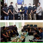 Ketua PWI Sergai Edi Sahputra menyerahkan plakat ucapan terima kasih kepada Kapolres Sergai AKBP Dr Ali Machfud di akhir audensi, Senin (31/1/2022) (Foto Atas). Pengurus PWI Sergai periode 2022-2025 saat beraudiensi dengan Kajari Sergai Donny Hariono Setiawan