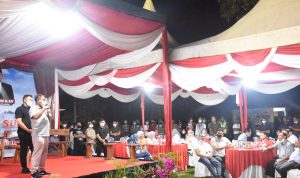 Bupati dan Wabup Sergai Darma Wijaya-Adlin Tambunan paparkan sejumlah potensi wisata dihadapan sejumlah Kepala Daerah termasuk Walikota Medan Bobby Nasution (masker hitam).