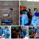 Kepala Rutan Klas II B Sibuhuan, Elizama Gori.SH bersama KPR,P.Marpaung melaksanakan razia rutin dikamar hunian WBP.