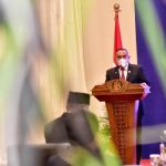 Gubernur Sumatera Utara (Sumut) Edy Rahmayadi menghadiri upacara Pengukuhan Kepala Perwakilan Bank Indonesia Provinsi Sumut Doddy Zulverdi di Kantor Perwakilan Bank Indonesia, Jalan Balaikota Medan, Jumat (18/3/2022).