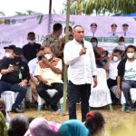 Gubernur Sumatera Utara (Sumut) Edy Rahmayadi mengajadiri Launching Sentra Jagung Tetpadu dengan tema Cetak Lahan Baru dan Buka Lapangan Kerja oleh PT. Daun Agro Nusantara di Dewan PIR ADB, Kecamatan Besitang, Kabupaten Langkat, Jumat (18/3/2022). Pada kesempatan tersebut Gubernur Sumut mengawali dengan menanam benih bibit jagung.
