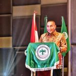 Gubernur Sumatera Utara (Sumut) Edy Rahmayadi menghadiri Pengukuhan Pengurus Dewan Pimpinan Wilayah (DPW) Asosiasi Petani Kelapa Sawit Indonesia (APKASINDO) Provinsi Sumut, Periode 2020-2025 serta Focus Group Discussion (FGD) di Grand Ballroom Le Polonia Hotel, Jalan Sudirman Medan, Sabtu (19/3/2022).
