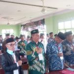 Suasana pembukaan Konfercab V PCNU Kota Padangsidimpuan. Nampak kedua dari kiri Ketua PC NU Kota Padangsidimpuan, H. Misbahuddin Nasution dan di sebelah kirinya, Sekretaris Drs. H. Sholahuddin Nasution, M. Pd saat mengumandangkakan lagu Mars NU