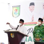 Bupati Sergai H. Darma Wijaya dan Wabup H. Adlin Umar Yusri Tambunan menghadiri peringatan Isra Mi'raj Nabi Muhammad SAW di Masjid Taqwa, Dusun VII, Desa Pulau Gambar Kecamatan Serba Jadi, Kamis (10/3/2022).