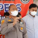 AKBP Dr Ali Machfud Kapolres Sergai,saat konferensi pers terkait kasus begal dan pembobolan ATM Kampung Pon.