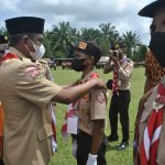 Bupati Sergai H Darma Wijaya selaku Ketua Majelis Pembimbing Gerakan Pramuka Kabupaten Sergai, Kamis (17/03/2022) membuka kegiatan Jambore Cabang IV Pramuka Kabupaten Sergai di Lapangan Perkebunan Paya Pinang,( Photo: Humas/Mitanews.co.id )