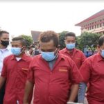Empat tersangka pelaku penganiayaan wartawan Madina yakni AL, ST, EM dan RI alias Zuki.