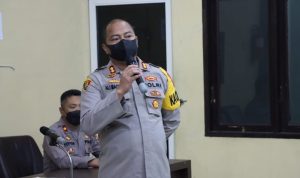 Kapolres Sergai AKBP Ali Machfud memberikan arahan terkait pengamanan Pilkades serentak.