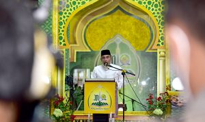Gubernur Sumatera Utara (Sumut) Edy Rahmayadi didampingi Wakil Gubernur Sumut, Musa Rajekshah menghadiri pembukaan sekaligus Pelantikan Dewan Hakim Musabaqah Tilawatil Qur'an (MTQ) XXXVIII Tingkat Provinsi Sumut Tahun 2022 di Aula Arsyah Thalib Lubis, Kampus I Universitas Islam Negeri (UIN) Sumut, Senin (21/3/2022)