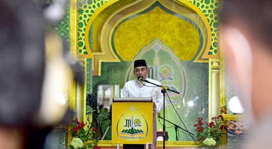 Gubernur Sumatera Utara (Sumut) Edy Rahmayadi didampingi Wakil Gubernur Sumut, Musa Rajekshah menghadiri pembukaan sekaligus Pelantikan Dewan Hakim Musabaqah Tilawatil Qur'an (MTQ) XXXVIII Tingkat Provinsi Sumut Tahun 2022 di Aula Arsyah Thalib Lubis, Kampus I Universitas Islam Negeri (UIN) Sumut, Senin (21/3/2022)