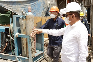 Gubernur Sumatera Utara (Sumut) Edy Rahmayadi mendatangi Lokasi Pembangkit Listrik Tenaga Panas Bumi (PLTPB) PT Sorik Mas Geothermal Power (SMGP) di Desa Sibanggor Tongah, Kecamatan Puncak Sorikmarapi, Kabupaten Mandailingnatal (Madina), Rabu (27/4).