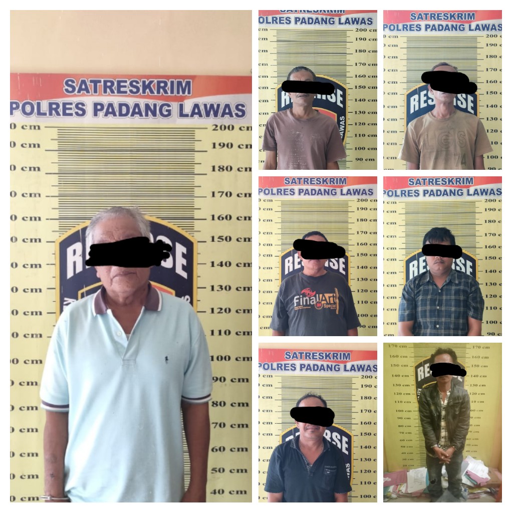 Para pelaku Kasus perjudian yang tertangkap Operasi Pekat Toba 2022 diwilayah hukum Polres Palas.
