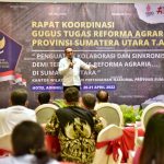 Gubernur Sumatera Utara (Sumut) Edy Rahmayadi bersama Kepala Kantor Wilayah (Kanwil) Badan Pertanahan Nasional Provinsi Sumut, Askani menghadiri sekaligus membuka secara resmi Rapat Koordinasi (Rakor) Gugus Tugas Reforma Agraria Provinsi Sumut Tahun 2022 di Ruang Rapat Paris, Lantai 3 Adi Mulia Hotel, Jalan Pangeran Diponegoro Medan, Rabu (20/4/2022). Mengangkat tema Penguatan Kolaborasi dan Sinkronisasi Demi Tercapainya Reforma Agraria di Sumut.