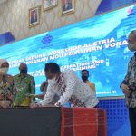 Bupati Sergai Darma Wijaya menandatangani Nota Kesepahaman Bersama (MoU) dengan Kementerian Ketenagakerjaan melalui Ditjend Binalavotas di BBPVP Jalan Gatot Subroto KM 7,8 Medan Sunggal, Selasa (17/05/2022).