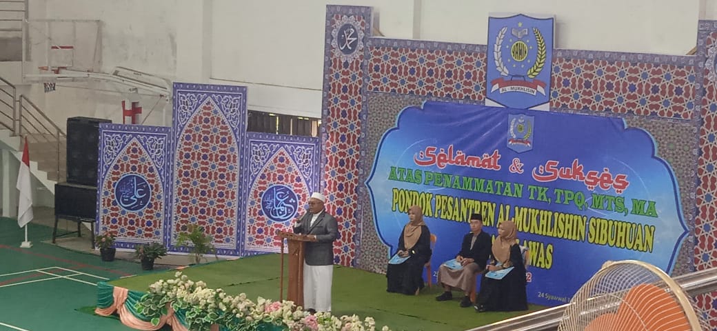 Kata Sambutan Dari Ketua Yayasan Ponpes Al-Mukhlisin H Rizal Efendi Daulay SE.MM menyampaikan kata sambutan