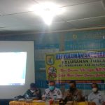 Kapolsek Perbaungan AKP M Pandiangan (tiga dari kiri) saat menghadiri penyuluhan anti nakoba di Aula Kantor Kelurahan Tualang.