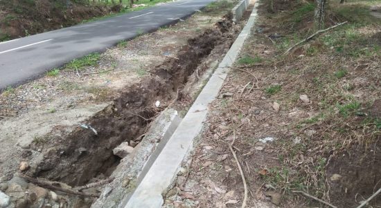 Kondisi drainase yang ambruk.