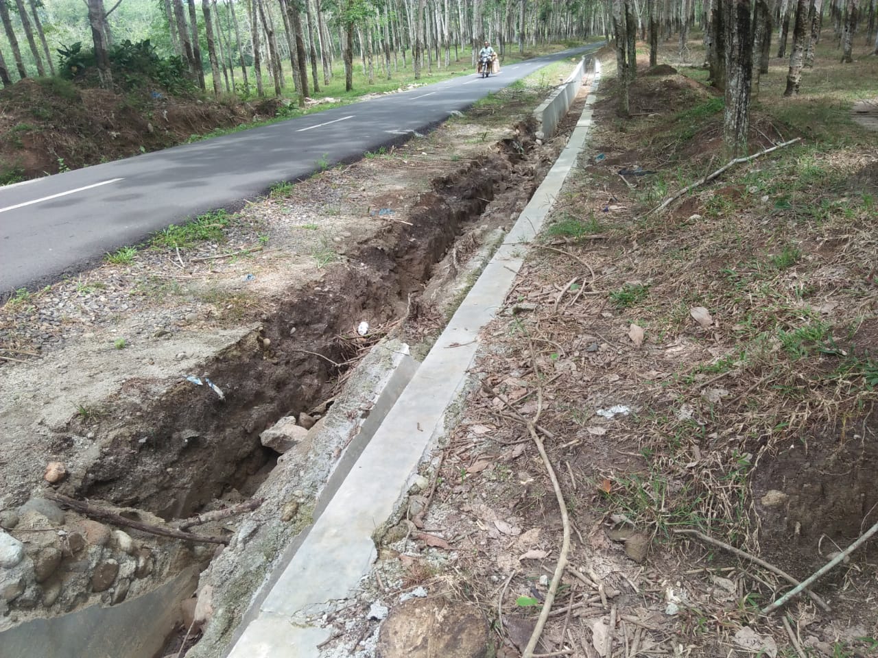 Kondisi drainase yang ambruk.