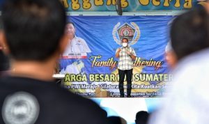 Gubernur Sumatera Utara (Sumut) Edy Rahmayadi menghadiri acara Family Gathering dan Silaturahmi Keluarga Besar Persatuan Wartawan Indonesia (PWI) Sumut di Themepark Pantai Cermin, Kecamatan Pantai Cermin, Kabupaten Serdangbedagai, Sabtu (4/6/2022)