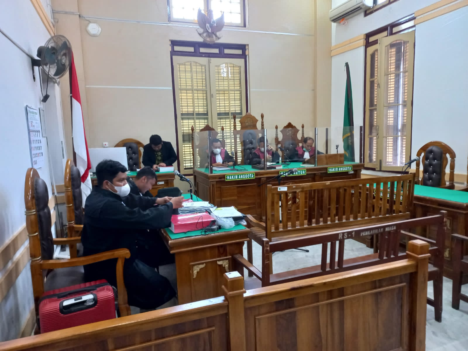Situasi sidang perkara kasus korupsi Sistem Informasi Kependudukan dengan terdakwa Maruli Tua Lumban Raja yang dituntut 6,6 Tahun.