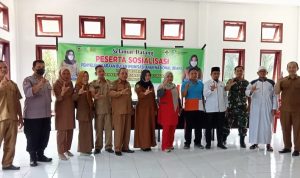 Camat Sosa Julu,Muliadi Hasibuan bersama petugas kesehatan dari Puskesmas  Ujungbatu Sosa menggelar sosialisasi Bian.