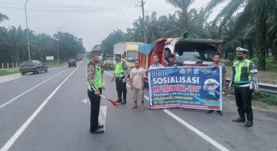 Kegiatan Satlantas Polres Sergai dalam mensosialisasikan OPS Patuh Toba 2022.