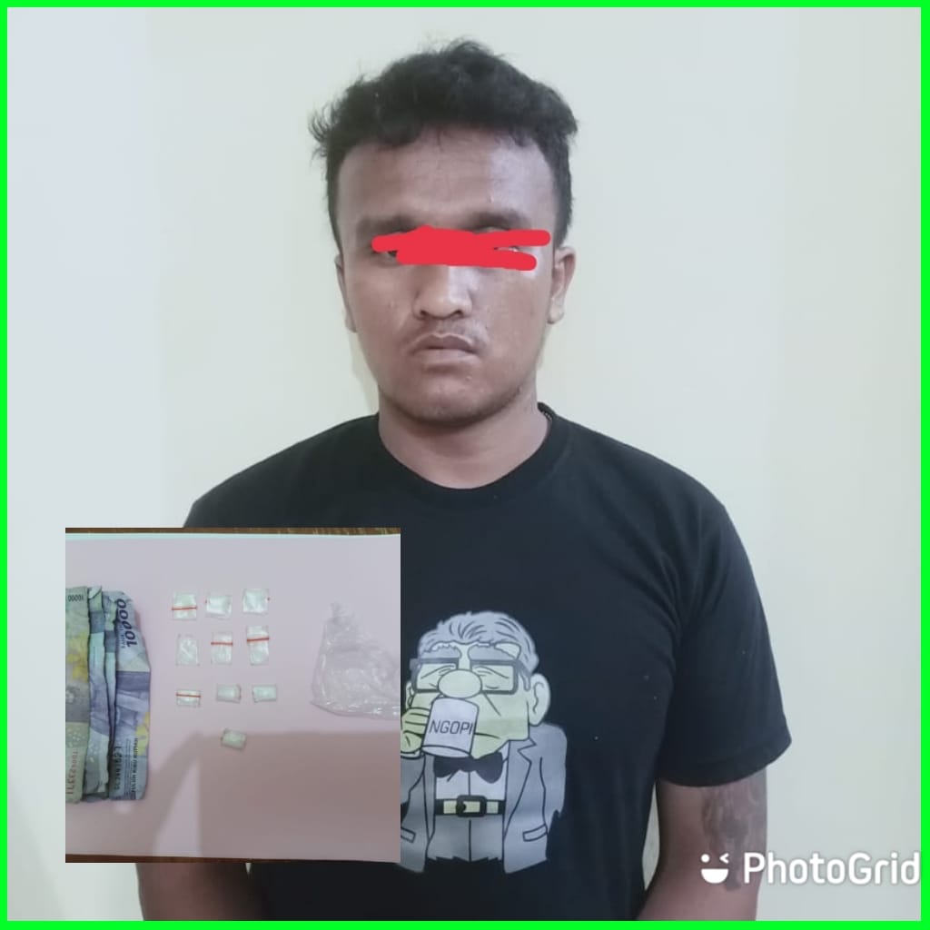Pelaku pengedar sabu JWM berserta barang bukti diamankan di Mapolsek Kotarih.